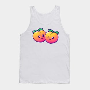 Cute Couple Peach Fruit Cartoon Tank Top